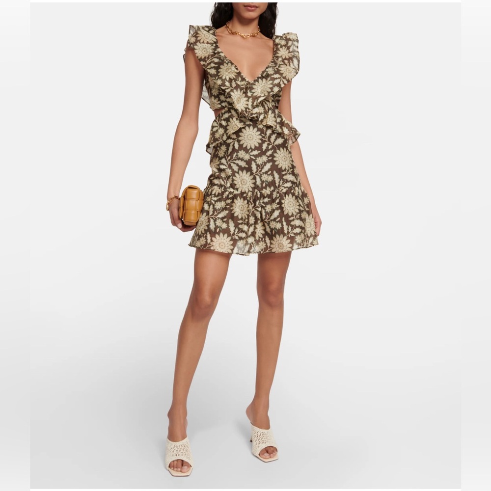 SIR Ruffled cotton and silk minidress Size 0